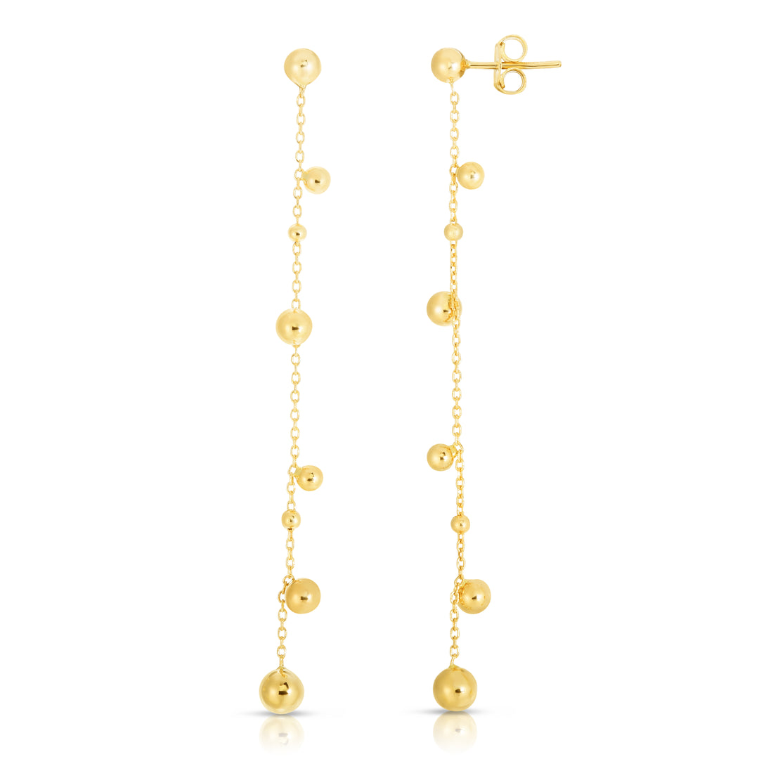 Aretes Colgantes en Oro Amarillo de 14k