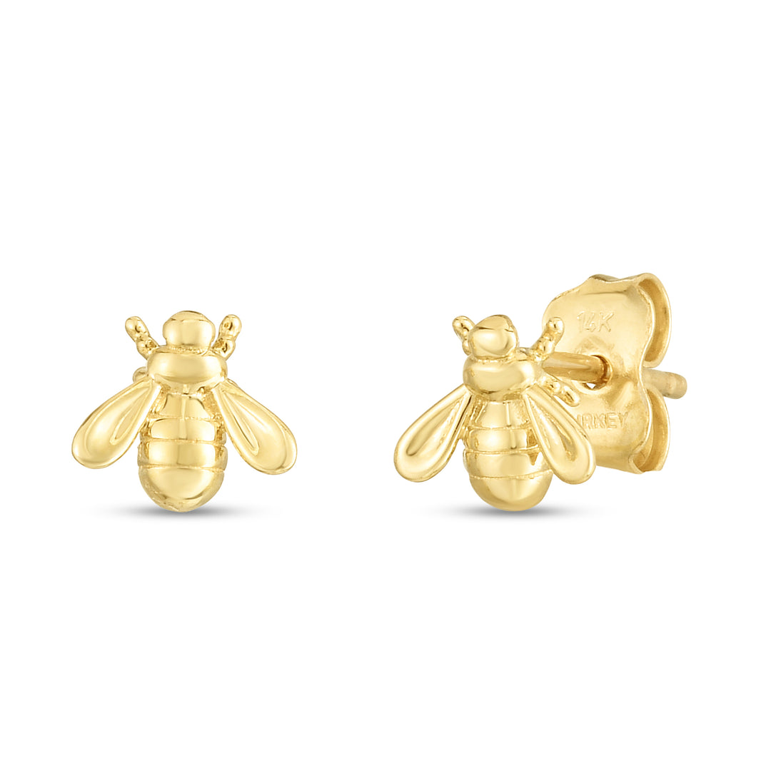 Pendientes de abeja de 14K