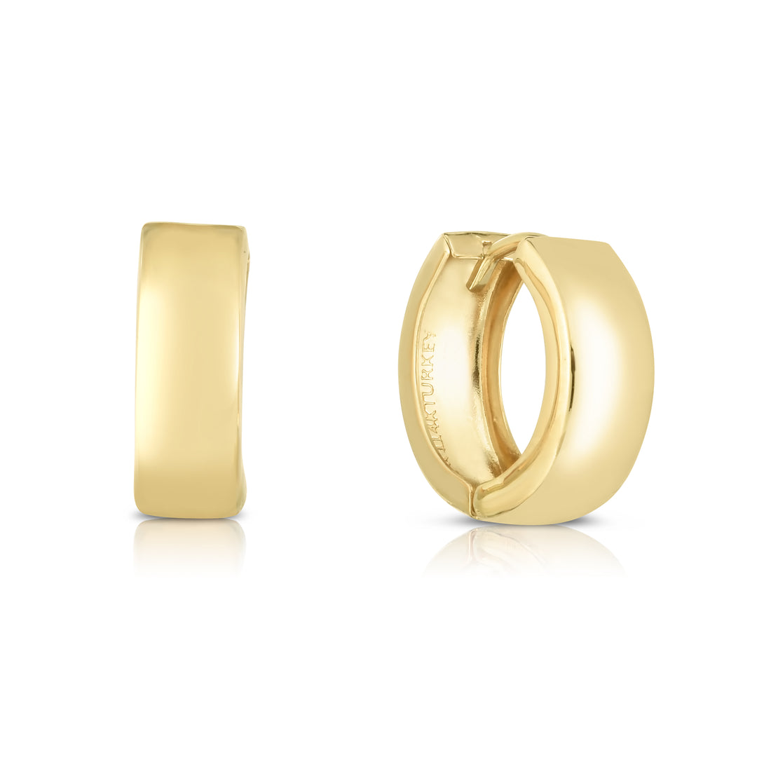 Aretes Huggie Pulidos en Oro Amarillo de 14k