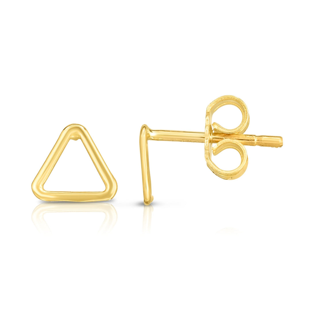 Arete de Triangulo Abierto en Oro de 14k