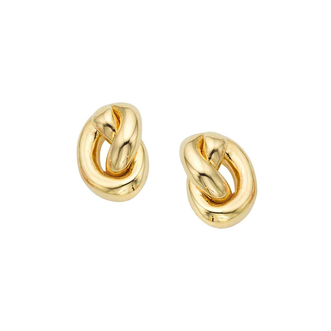 Aretes con Nudo de Amor Amore Inflado en Oro de 14k