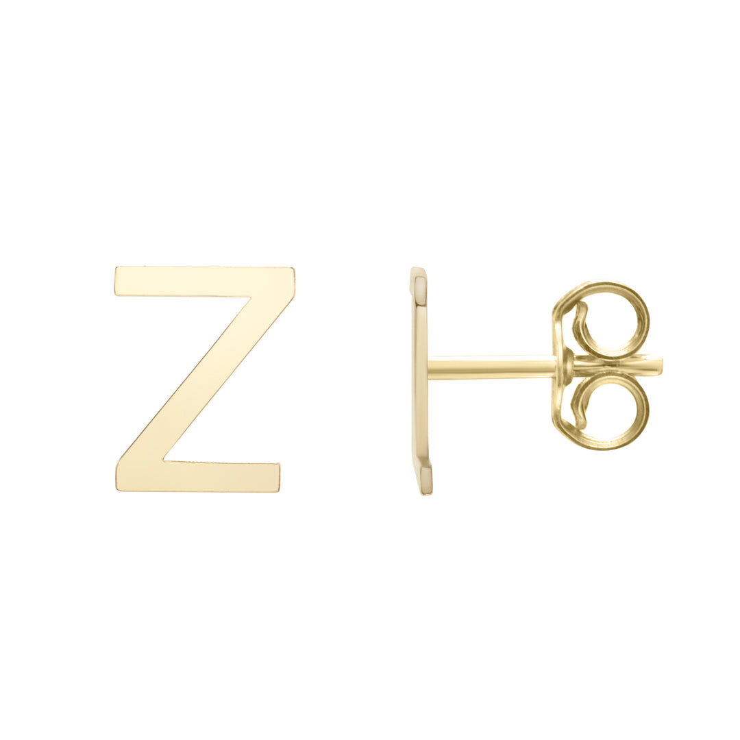 Arete con Inicial Z en Oro Amarillo de 14k