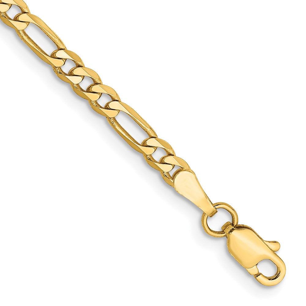 Cadena Figaro plana de 14k y 3 mm