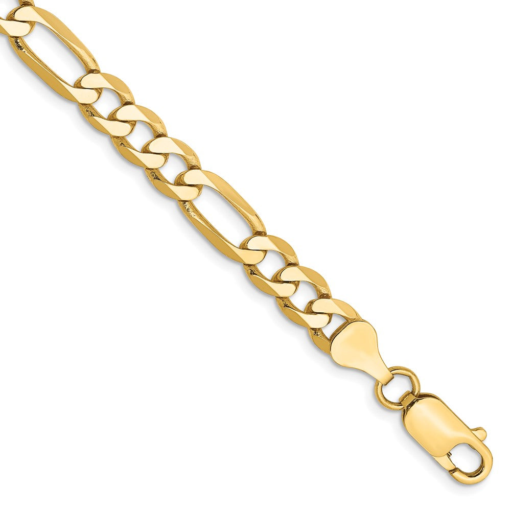 Pulsera Figaro plana de 14k y 6,25 mm