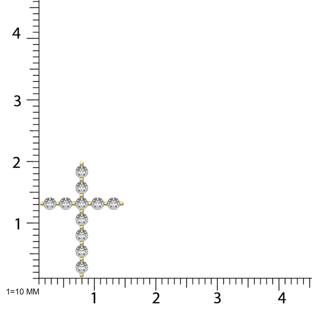 Diamante 1/4 Ct.Tw. Colgante de cruz en oro blanco de 14 k