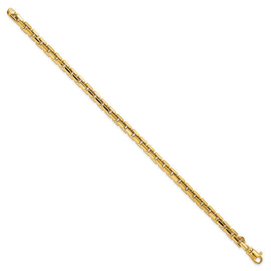 Pulsera de cadena pulida de oro amarillo de 14 k