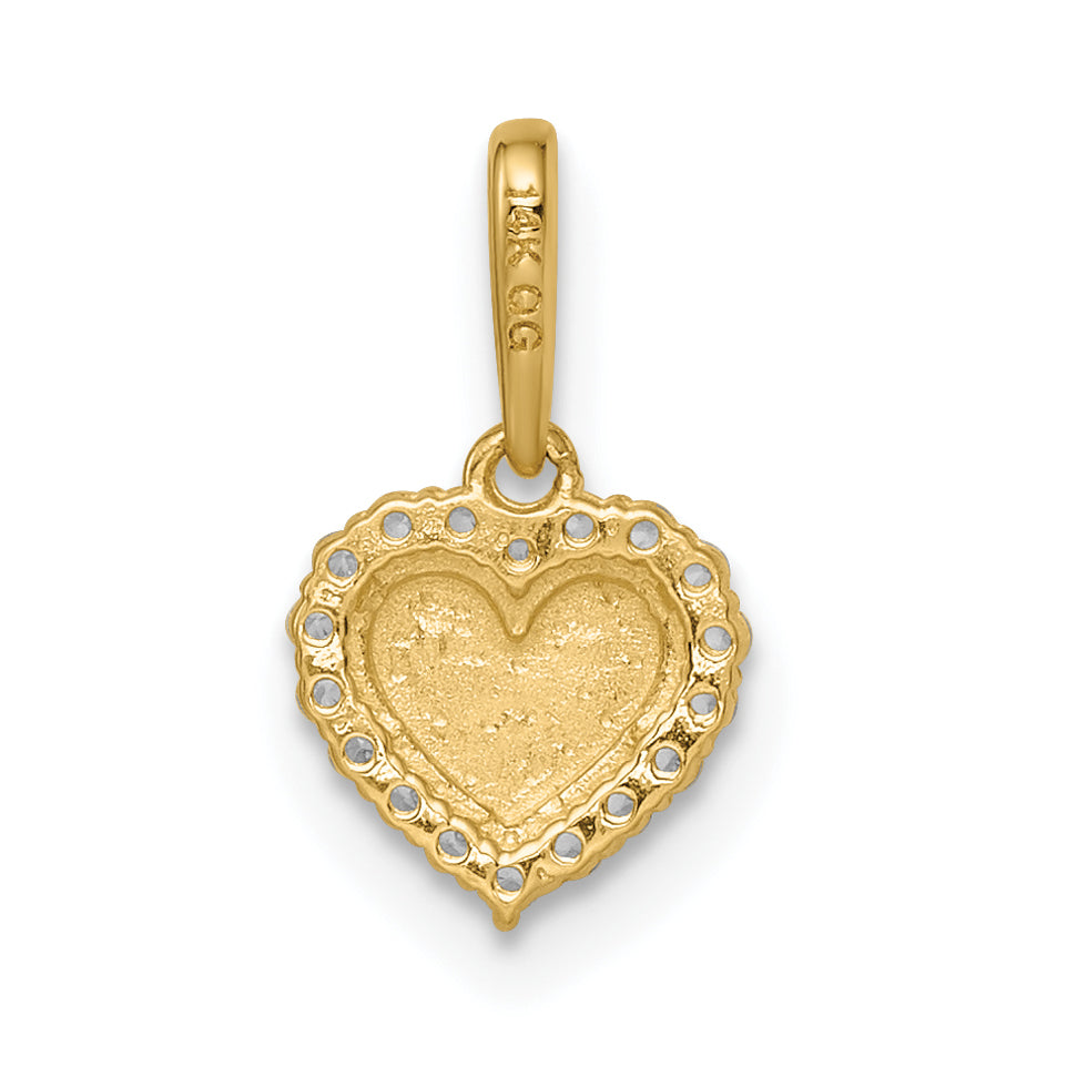 Dije Corazón Madi K CZ Diamond Cut en Oro Amarillo de 14K