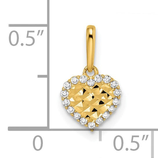 Dije Corazón Madi K CZ Diamond Cut en Oro Amarillo de 14K