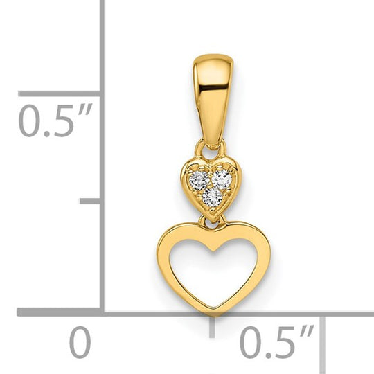 Colgante Colgante de Corazones con Circonia Cúbica (CZ) en Oro de 14k de Madi K