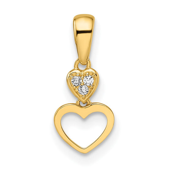 Colgante Colgante de Corazones con Circonia Cúbica (CZ) en Oro de 14k de Madi K