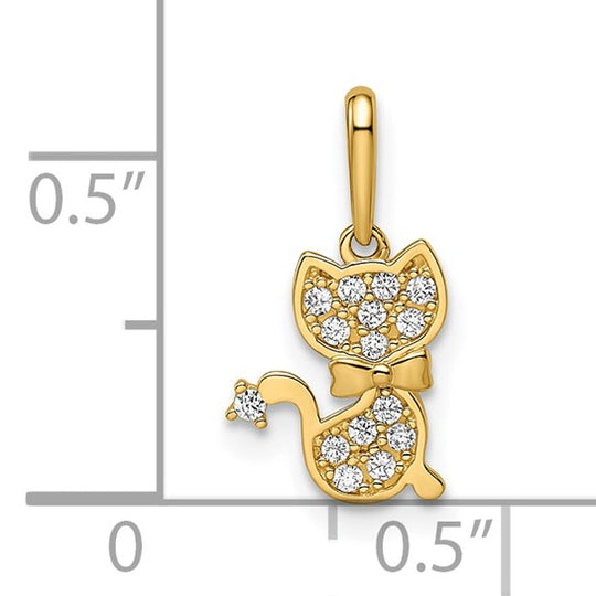 Dije de Gato Madi K en Oro Amarillo de 14k con C