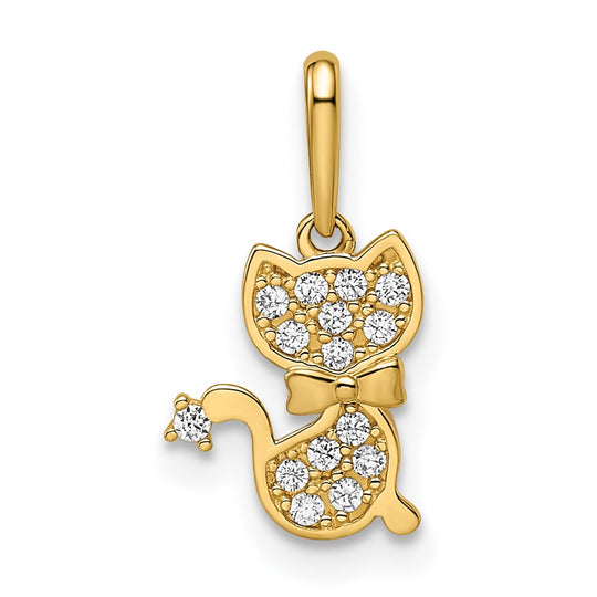 Dije de Gato Madi K en Oro Amarillo de 14k con C