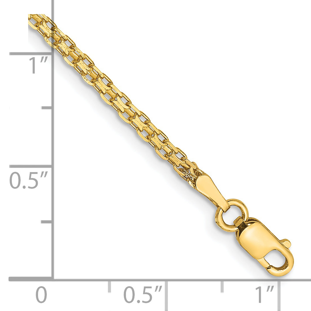 Pulsera Bismark Ligera de Oro Amarillo de 14k, 1.8mm (7 pulgadas)