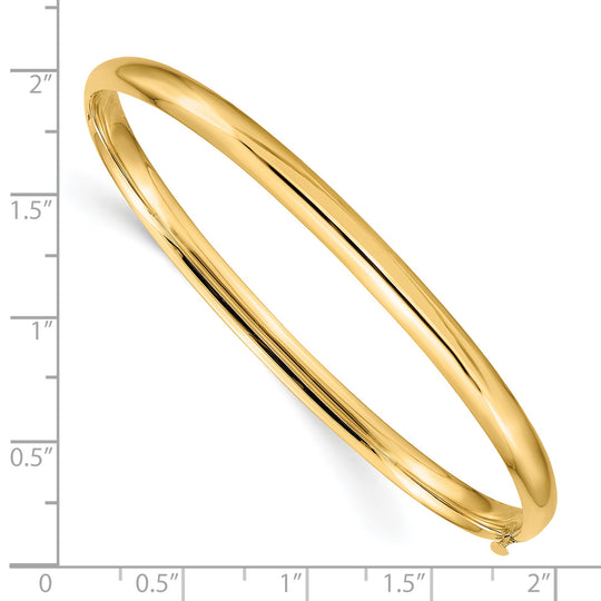 Brazalete tipo brazalete con bisagras de alto pulido de 14k 3/16