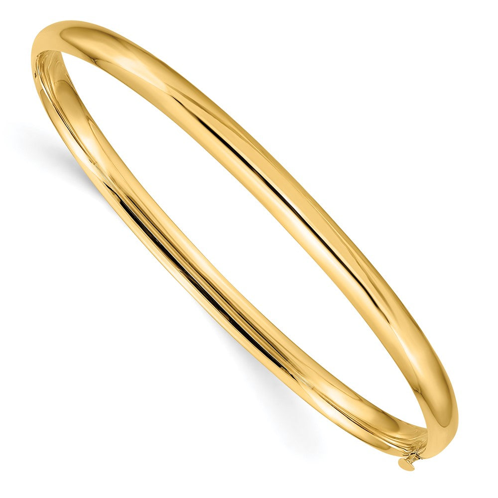 Brazalete tipo brazalete con bisagras de gran tamaño y alto pulido de 14k 3/16