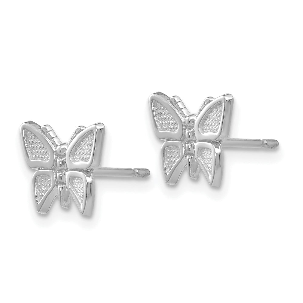 Aretes de Mariposa en Oro Blanco de 14k