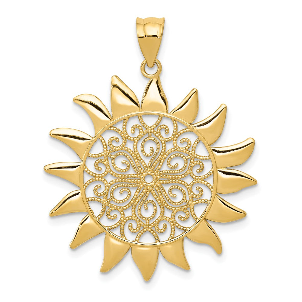 Colgante de Sol de Filigrana de 14K