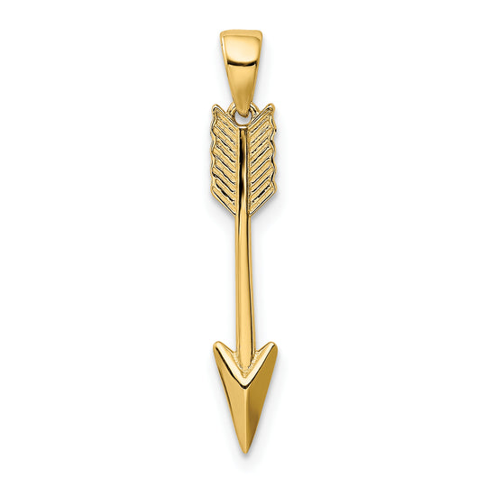 Colgante de Flecha 3D Pulido 14K