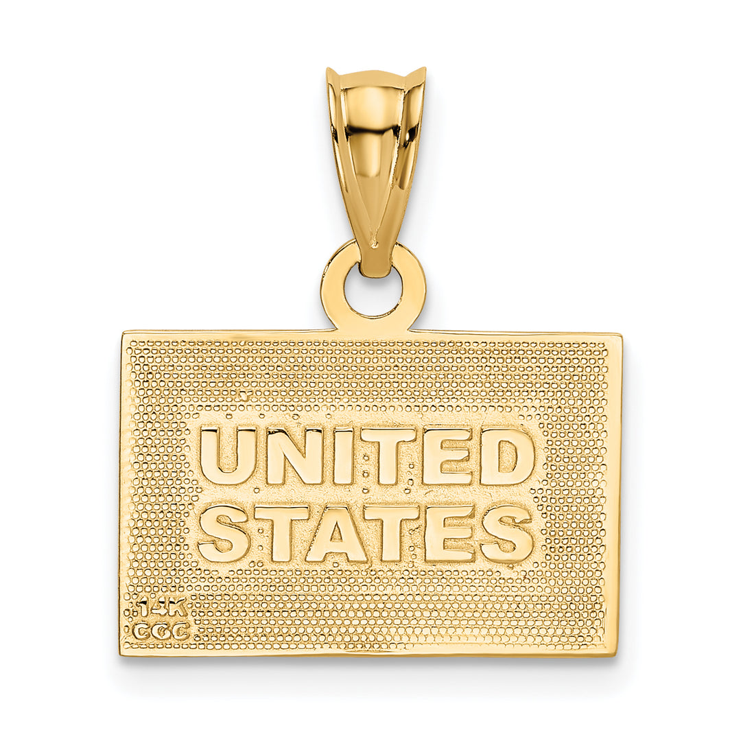 Colgante Enameled de la Bandera de los Estados Unidos en Oro Amarillo de 14K