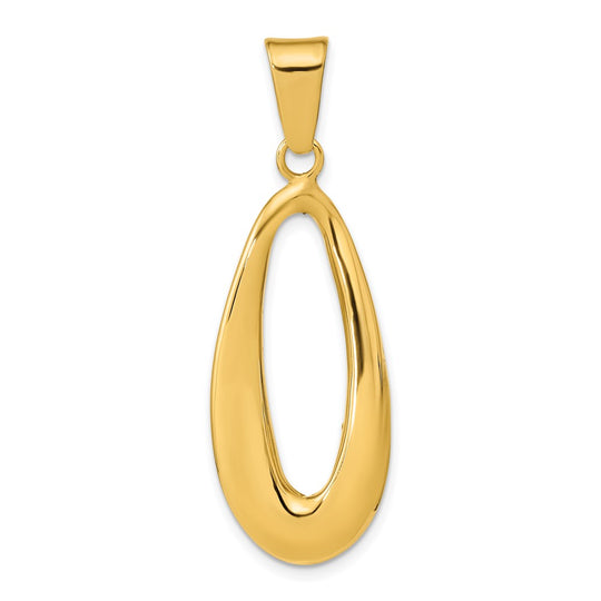 Dije Ovalado Hueco en Oro Amarillo de 14K