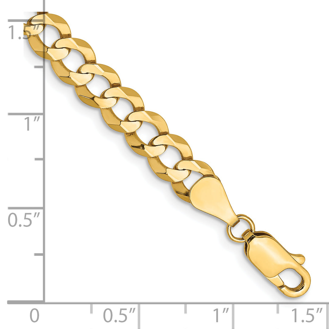 Cadena cubana plana liviana de 14k y 5,9 mm