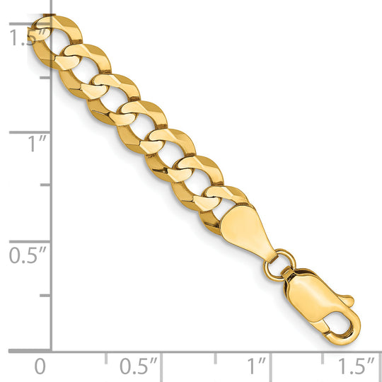 Cadena cubana plana liviana de 14k y 5,9 mm