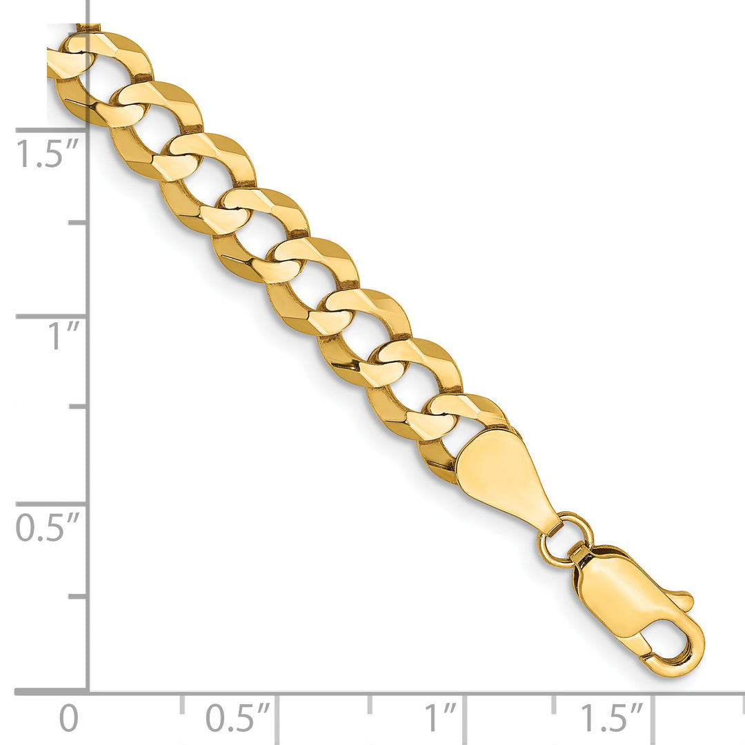 Cadena cubana plana liviana de 14k y 7,2 mm