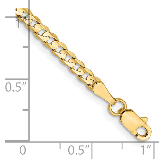 Cadena de eslabones cóncava abierta de 14k y 3 mm