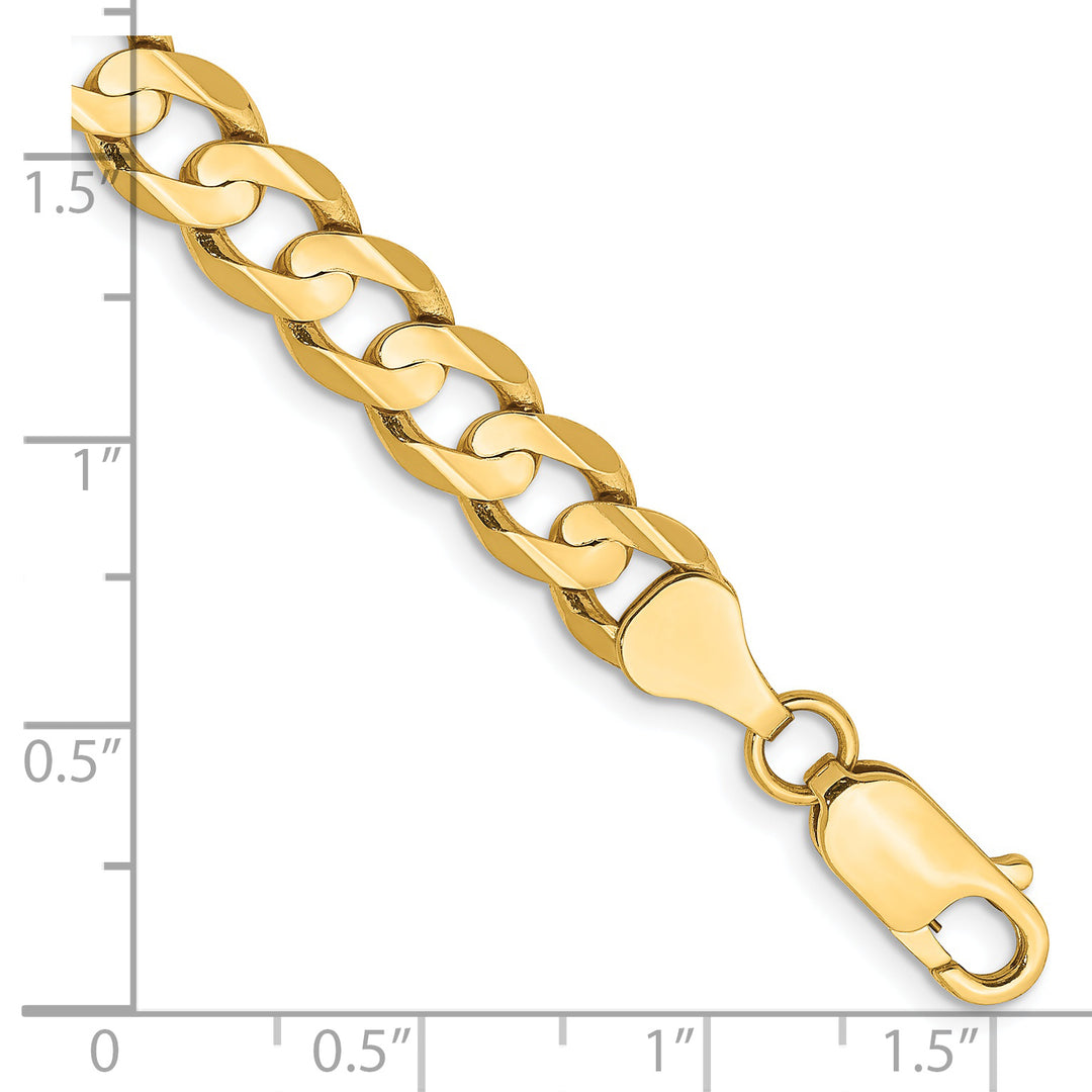 Cadena de eslabones cóncava abierta de 14k y 6,75 mm