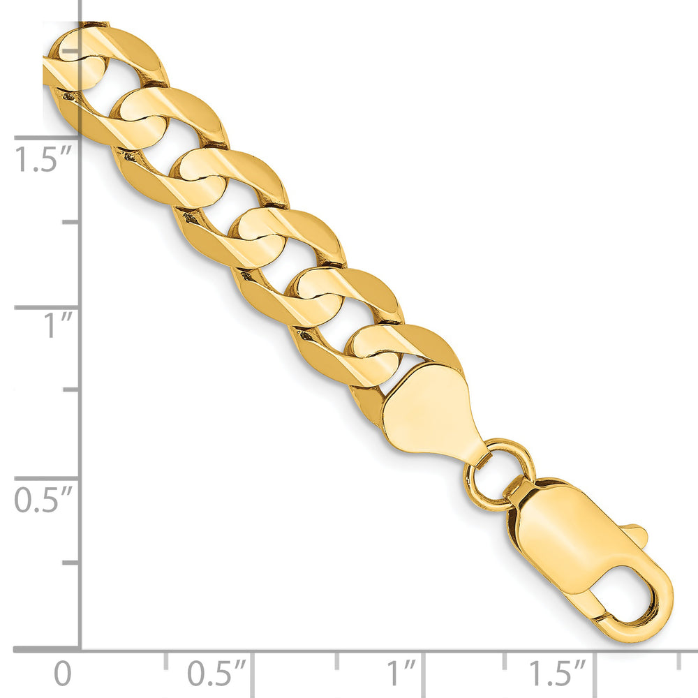 Cadena de eslabones cóncava abierta de 14k y 7,5 mm