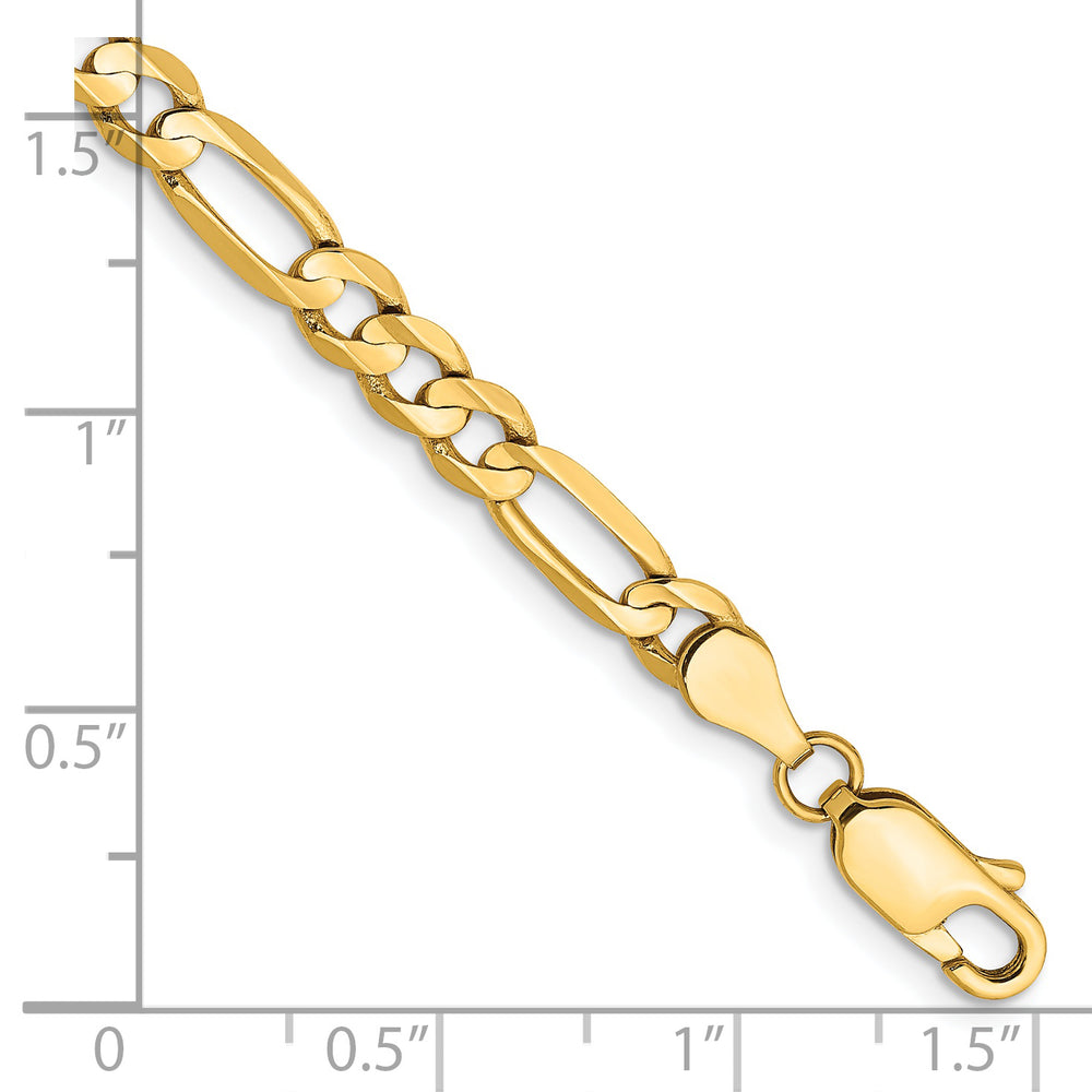 Cadena Figaro abierta cóncava de 14k y 4,5 mm