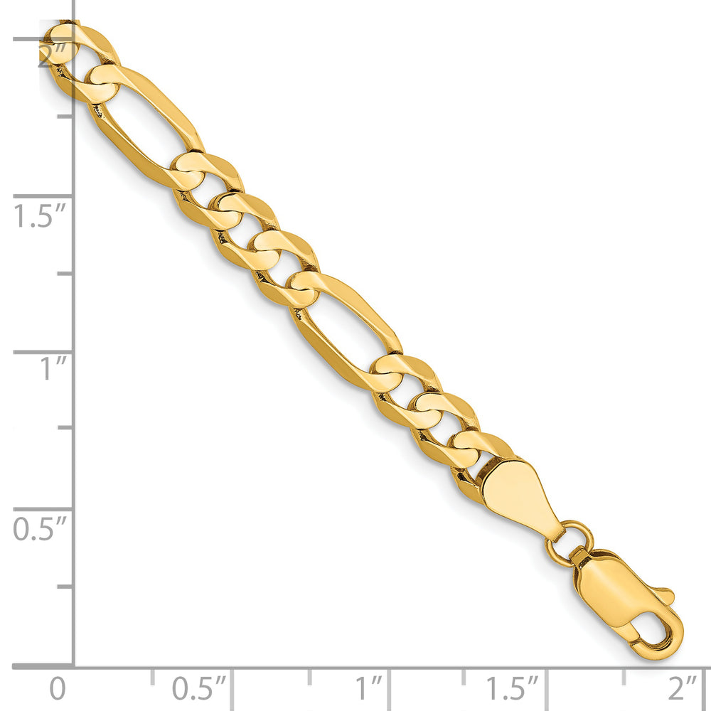 Cadena Figaro abierta cóncava de 14k y 5,5 mm