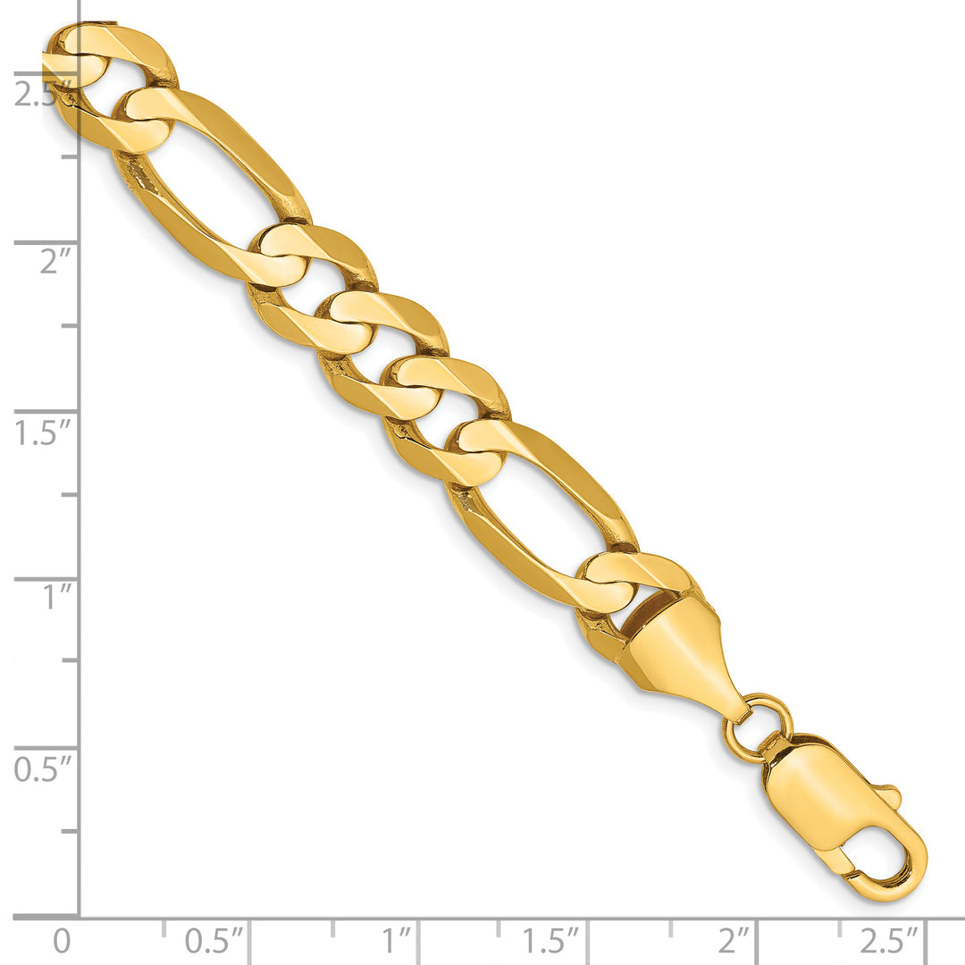 Cadena Figaro abierta cóncava de 14k y 8,75 mm