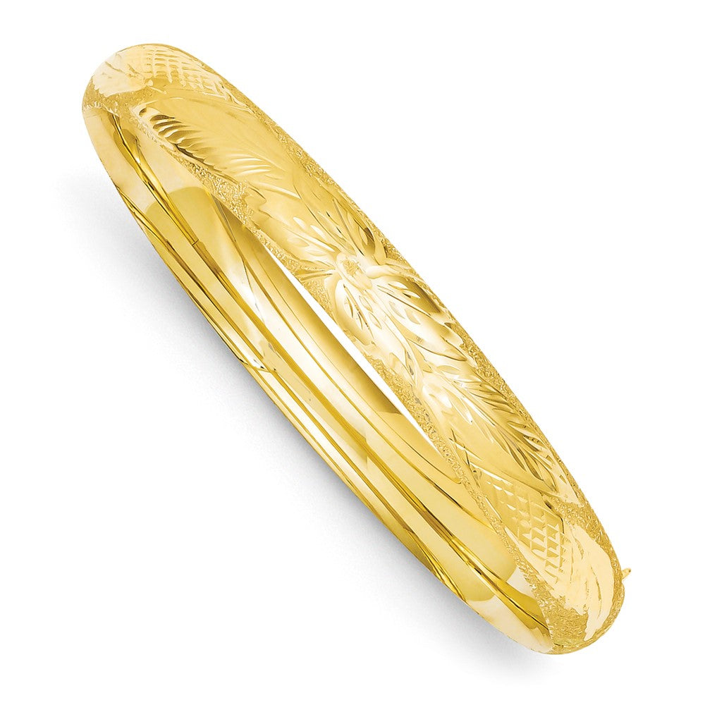 Brazalete tipo brazalete con bisagras de corte láser de gran tamaño de 14k 5/16