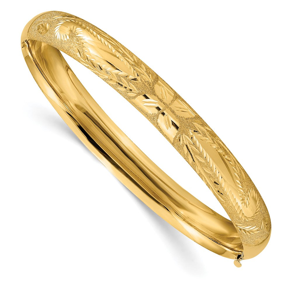 Brazalete con bisagras cortado con láser de 14k 5/16