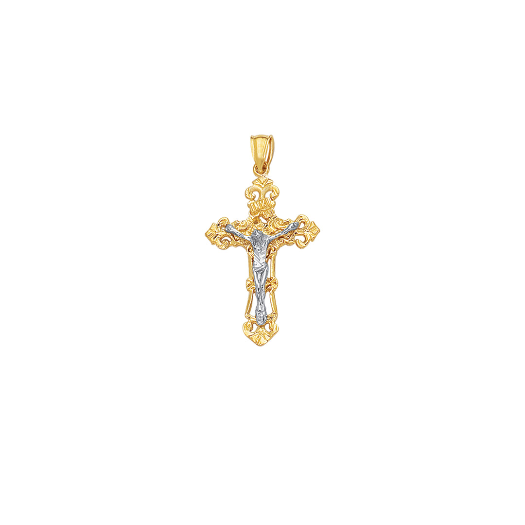 Cruz crucifijo vintage de oro de 14 quilates