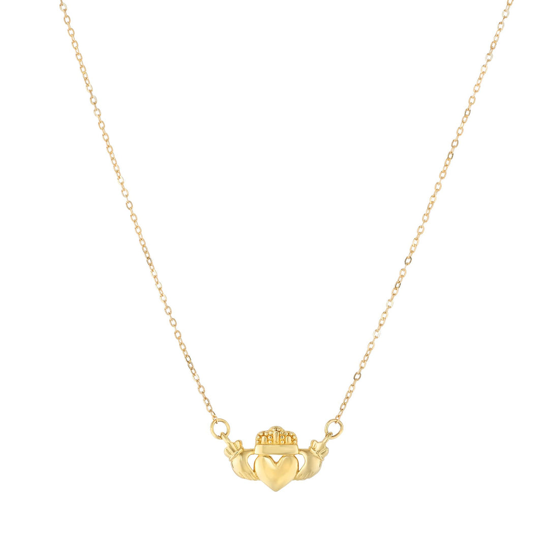 Collar Claddagh de oro de 14 quilates