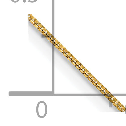 Tobillera de cadena con cierre de anillo de resorte y caja de 14k y 0,5 mm