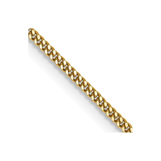 Cadena con colgante curvo de 14k y 1,3 mm