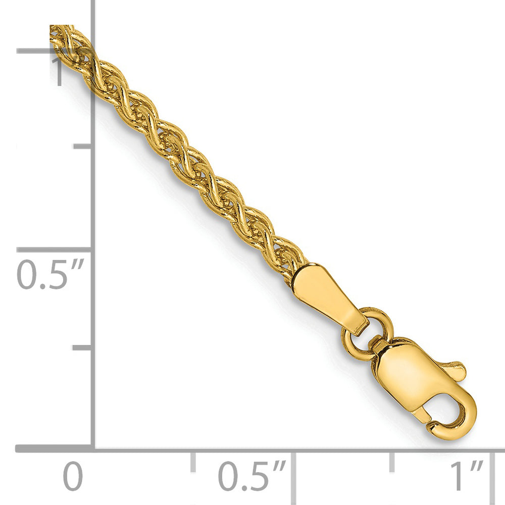 Pulsera 14K Oro Amarillo 7 pulgadas 1.7mm Spiga con Cierre de Langosta