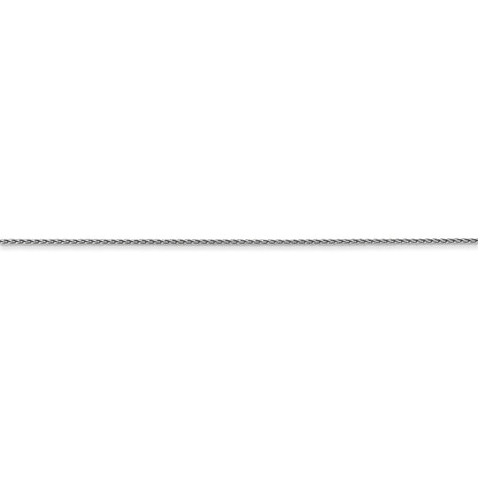 Cadena Spiga de 14k WG, 0,85 mm D/C con cierre de anillo de resorte