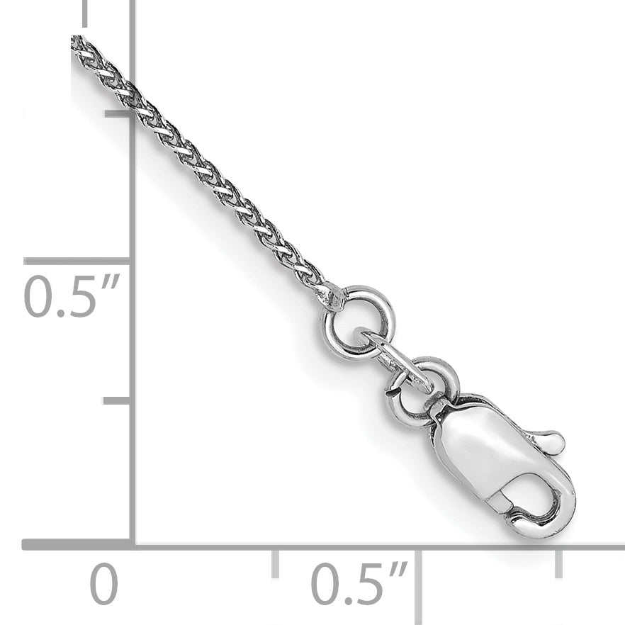 Spiga D/C de 14k WG de 1,05 mm con cadena con cierre de langosta