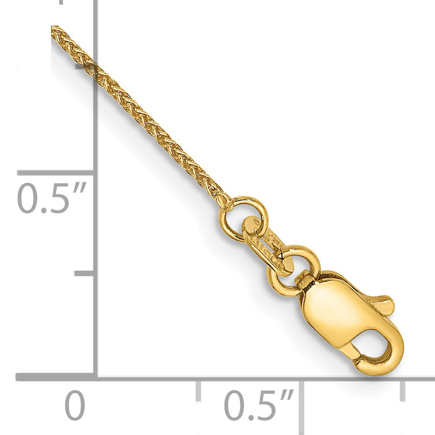 Spiga de 14k y 0,85 mm con cadena con cierre de langosta