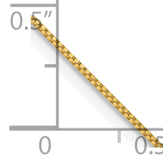 Caja de 14k y 0,7 mm con cadena con cierre de anillo de resorte