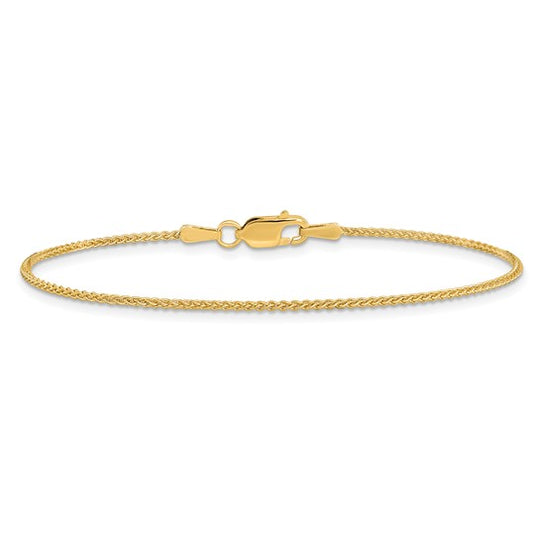 Pulsera 14K Amarillo de 6 pulgadas y 1.25 mm Spiga con Cierre de Langosta