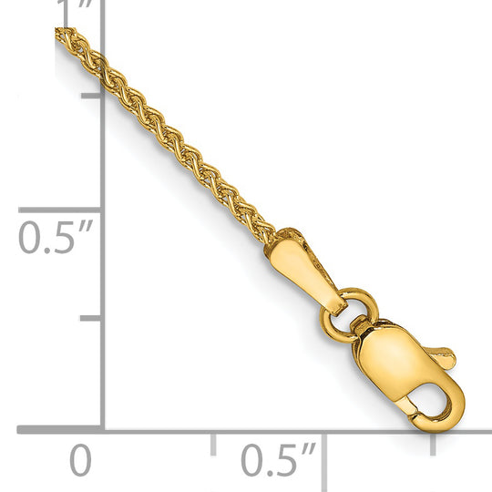 Pulsera 14K Amarillo de 6 pulgadas y 1.25 mm Spiga con Cierre de Langosta