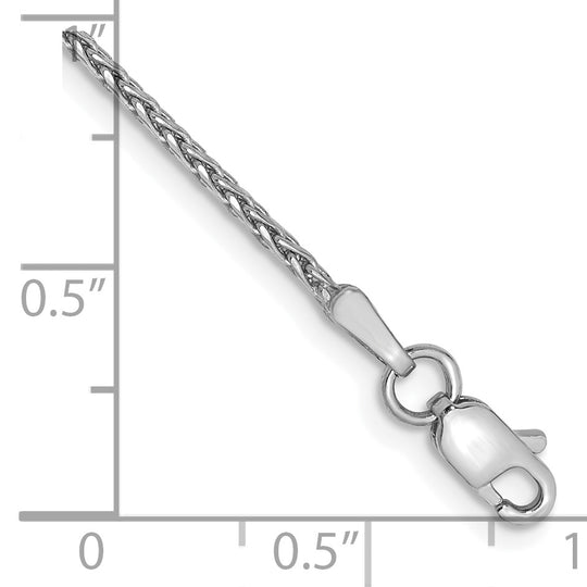 Tobillera de cadena de trigo parisina de 14 quilates WG de 0.055 in D/C