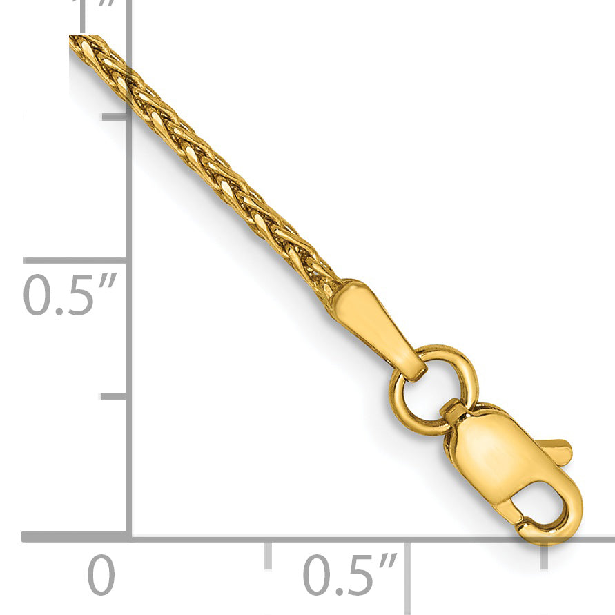 Tobillera de cadena de trigo parisina D/C de 14 quilates y 0.055 in