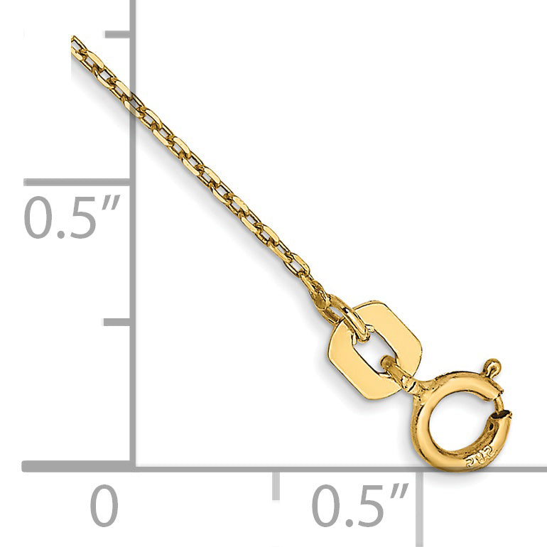 Cable D/C de 14k y 0,8 mm con tobillera de cadena con cierre de anillo de resorte