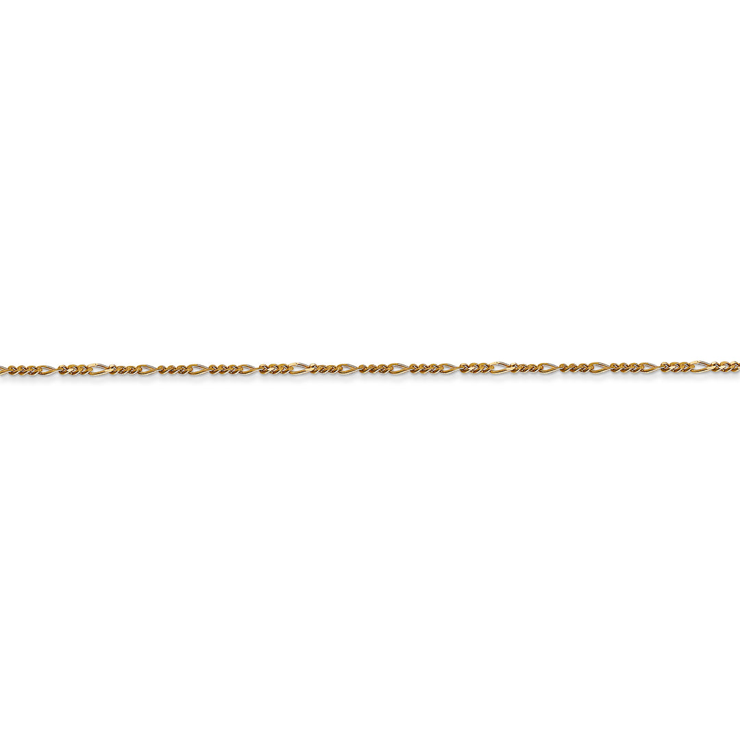 Cadena con colgante Figaro plana de 14 k y 1,25 mm
